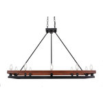 Toltec Lighting - Belmont 10 Light Island Light Shown, Painted Wood-Look Metal/Matte Black Finish - Enhance your space with the Belmont 10-Light Island Light. Effortlessly install and enjoy its 120 Volt power supply. Craft the ideal atmosphere with dimmable lighting (dimmer not included) that's energy-efficient and LED compatible for enduring radiance. Its candelabra base bulb compatibility offers versatile lighting options. Keep it pristine with easy maintenance using a damp cloth - no chemicals needed. Enjoy a streamlined installation and seamless integration, all wrapped up in the chic design of the Belmont Island Light.