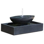 Campania International - Recife Garden Water Fountain, Aged Limestone - This unique looking fountain is perfect for use in your garden, back yard, or even front yard. Give your garden the leg up on the rest of the neighborhood competition with the Recife Garden Fountain. This fountain is modern looking and available in several finish choices giving you the opportunity to match your other outdoor decor.