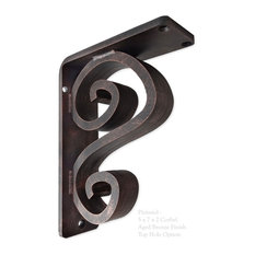 Arts N Crafts Wrought Iron Corbel, 2", 6x8, Black