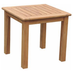 Courtyard Casual - Courtyard Casual Natural Teak Heritage Outdoor Teak Side Table - Complete your outdoor living area with Courtyard Casual's natural finish teak Heritage outdoor side table. With classic style, grace, and functionality, this piece will look great at your home or years to come. Made from Grade A, FSC certified teak wood, you know you're purchasing high quality, environmentally friendly outdoor furniture. Great for any outdoor setting: patio, covered patio, deck, fire pit, outdoor kitchen, poolside, lanai, gazebo, etc. Fade and UV Resistant and safe in full sun exposure. Natural teak finish Environmentally friendly, FSC sourced grade A Teak wood Easy Clean and 1 Year Limited Manufacturer's Warranty