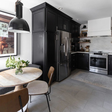 Olympian White Honed Marble Kitchen