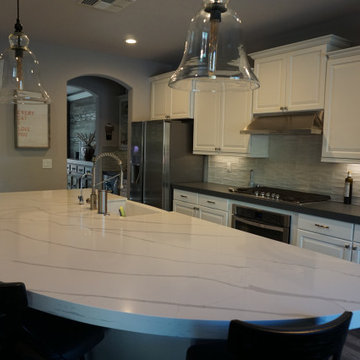 Grey and white contrast kitchen