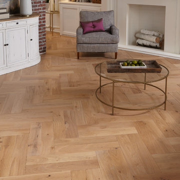 Cozy, Natural Living Room - Lexington Flynn, Engineered, Oak Hardwood