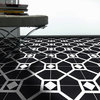 8"x8" Mogador Handmade Cement Tile, Black/White, Set of 12
