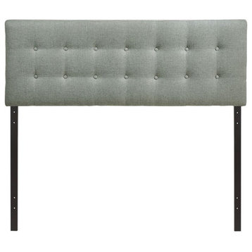Modway Emily Full Upholstered Polyester Fabric Headboard in Gray