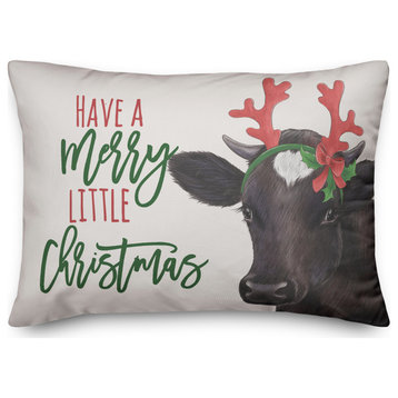 Reindeer Cow Pillow 20x14 Spun Poly Pillow