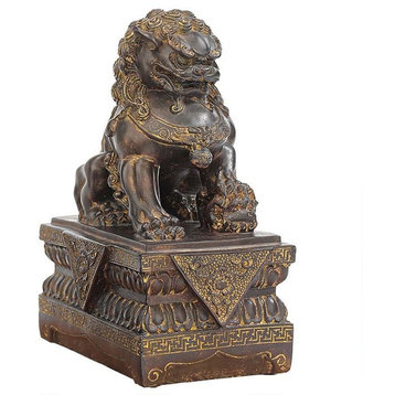 9"H Tall Chinese Female Lion Foo Dog Statue
