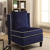 Ozella Velvet Accent Chair, Dark Blue