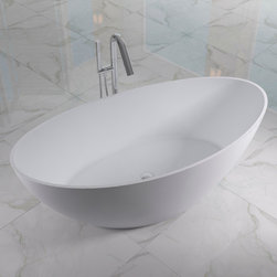 ADM Bathroom Oval Freestanding Bathtub, White, 70.9" - SW-131L (71 x 35) - Bathtubs