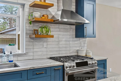 Example of a country kitchen design in Seattle