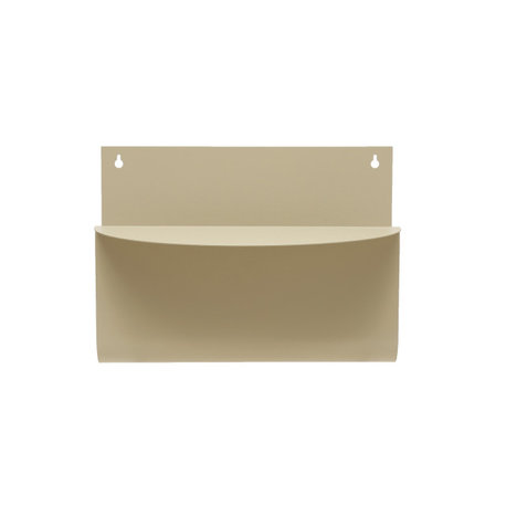 Decorative Hanging Metal Wall Magazine Shelf, Cream