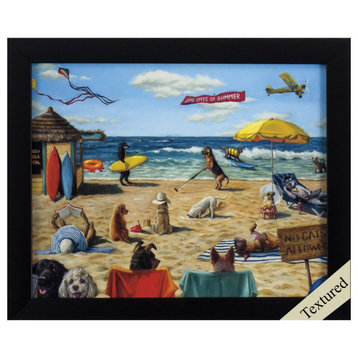 Dog Days Of Summer Beach Framed Art