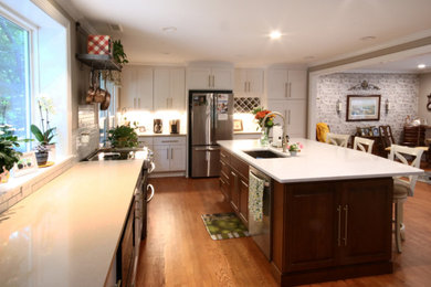 Example of a huge transitional kitchen design in Raleigh