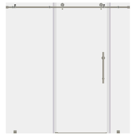 Glass Shower Door, Brushed Nickel, 68-72"x76