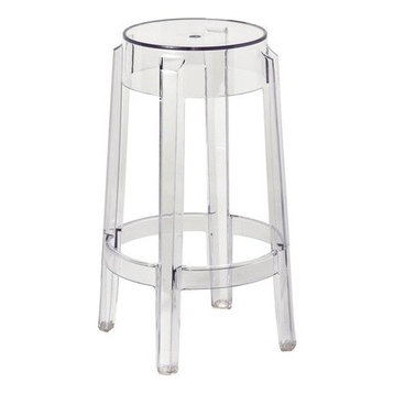 Bettino Clear Acrylic Counter  Stools, Set of 2