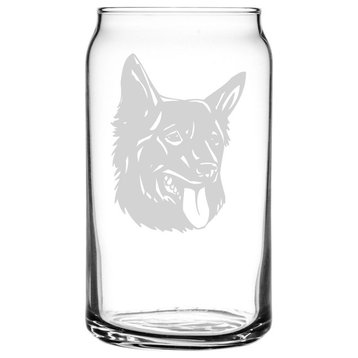 Croatian Sheepdog Dog Themed Etched All Purpose 16oz. Libbey Can Glass
