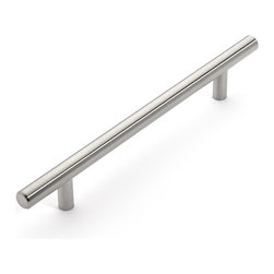Dynasty Hardware - European Style Satin Nickel Bar Pulls, 8-3/4" Bar Pull - Cabinet And Drawer Handle Pulls