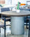 Modrest Renzo Modern Round Oak and Concrete Dining Table