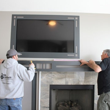 Laser Cut metal panels being installed