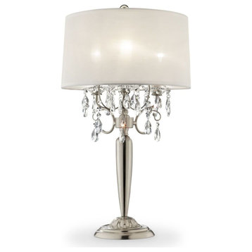 Crystal Silver Table Lamp