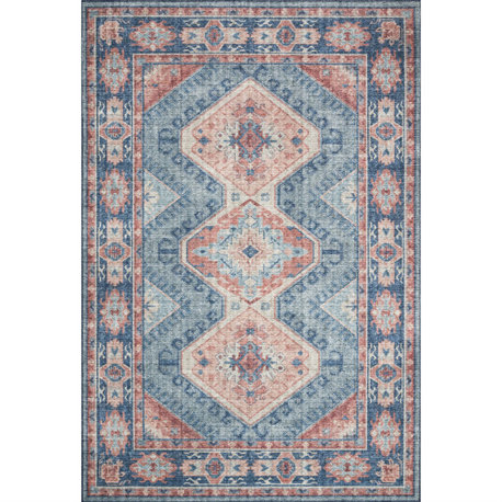 Skye Turquoise/Terracotta Rug, 2'3"x3'9"