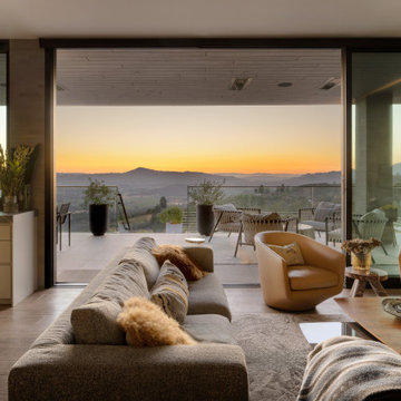 A little farm below a hillside resort-style off-the-grid view home