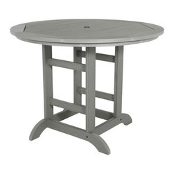 Highwood USA - Round Counter-Height Dining Table, 48'', Coastal Teak - Outdoor Pub And Bistro Tables