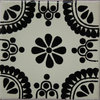 4.2x4.2 9 pcs Black Madrid Talavera Mexican Tile