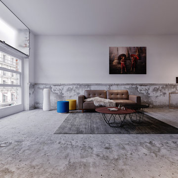 Annaliese Vintage Leather Sofa in Gray