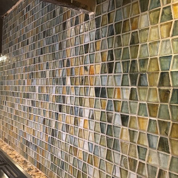 KITCHEN - Backsplash - Paper Faced Translucent Glass - interlocking Trapezoid