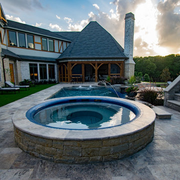 Argyle Infinity Double Pool, Dual Grottos & Dolphin Slide