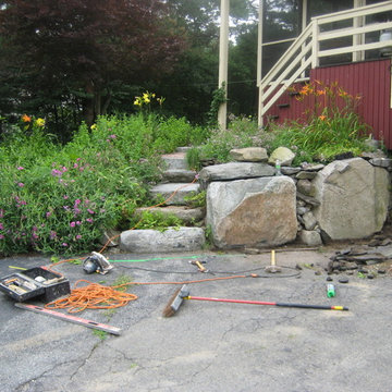 Fieldstone Retaining Walls w/ Bluestone Treads and Landings
