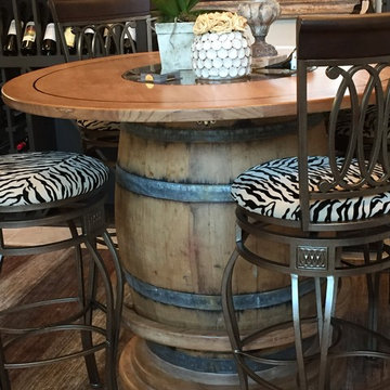 Wine barrel table