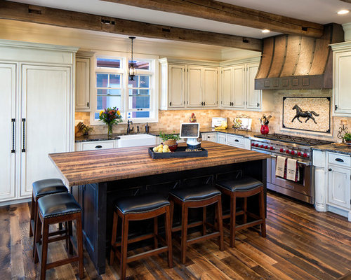 Farmhouse L-Shaped Kitchen Design Ideas & Remodel Pictures | Houzz