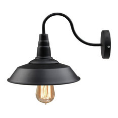 Black Metal Industrial Wall Sconce Shade 10"