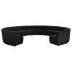 Meridian Furniture - Limitless Velvet Upholstered 13-Piece Modular Sectional, Black - Invest in your home's comfort with this Limitless 13 Piece Sectional. This modular unit offers tons of flexibility in the number of ways that you can put each piece in the Limitless collection together to get the ideal customized look. Upholstered in black velvet, this beautiful piece is soft and cool to the touch, so you can feel comfortable from every angle. Button and channel tufting add to this unit's upscale look and contemporary charm.