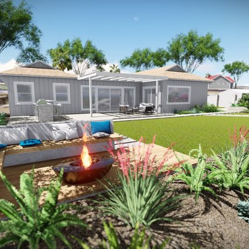 Backyard | Fire pit seating area