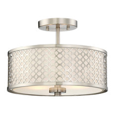 2-Light Semi-Flush Mount, Brushed Nickel