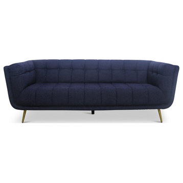 Alosio Luxury Modern Tufted Boucle Fabric Living Room Dark Blue Couch