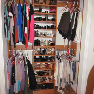 Reach In Closet for Shoes and Hanging