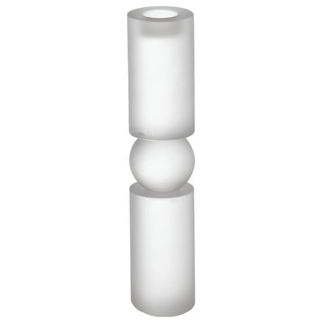 Geometric Candle or Candle Holder, White