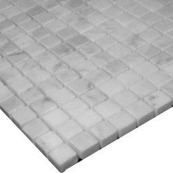 5/8 x 5/8 Marble Mosaic TilesStatuary Crystal Marble Italian White Statuario 5/8 - Home Accessories & Decor