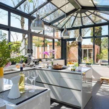 Cuisine sous véranda dans un cadre exceptionnel