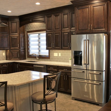 Geneseo, IL- Rich Mocha Stained Cabinets and Cambria Berwyn Quartz Kitchen