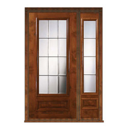 Prehung Patio Sidelight Door 80 Alder Patio 1 Panel 3/4 Lite Glass - Patio Doors