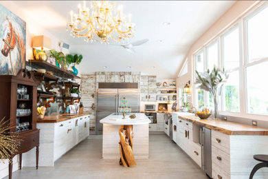 Cottage chic kitchen photo in Miami