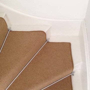 Installing Brown Carpet to Stairs as a Runner with Whipping