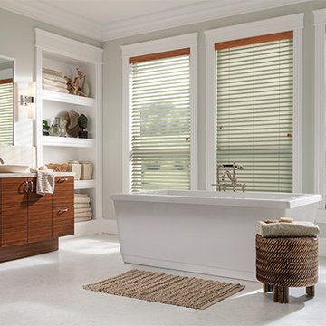 WHITE FABRIC BLINDS - Graber Horizontal Fabric Blinds