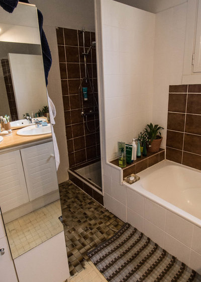 Avant/après : la rénovation petit budget d'une salle de bains zen Zen Créatif à salle manger