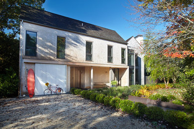 Inspiration for a farmhouse exterior home remodel in New York
